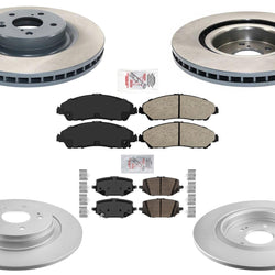 Front & Rear Disc Brake Rotors Ceramic Brake Pads for Honda Pilot 2023 2024 2025