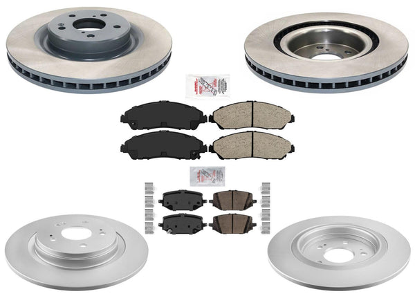 Front & Rear Disc Brake Rotors Ceramic Brake Pads for Honda Pilot 2023 2024 2025