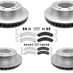 Fleet Front Rear Galvanized Brake Pads & Coated Rotors For Express 4500 18-2020