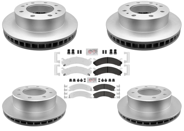 Fleet Front Rear Galvanized Brake Pads & Coated Rotors For Express 4500 18-2020