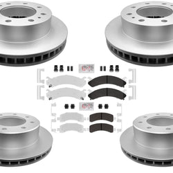 Fleet Front Rear Galvanized Brake Pads & Coated Rotors For Express 4500 2009-17