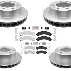 Fleet Front Rr Galvanized Brake Pads & Coated Rotors FOR GMC Sierra 2500HD 01-10