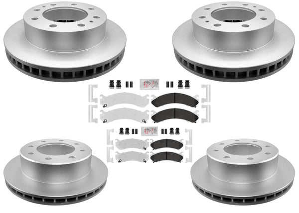 Fleet Front Rr Galvanized Brake Pads & Coated Rotors For 00-09 GM Silverado 2500