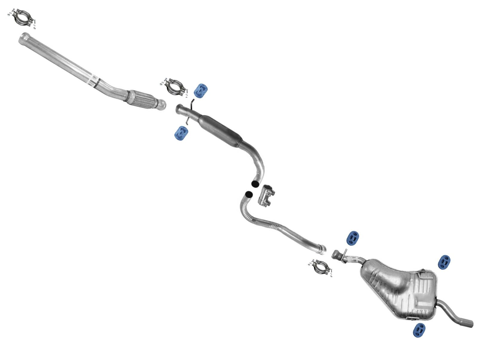 Flex Pipe Muffler & Rear Muffler Exhaust System for SAAB 9-3 1999 2000 2002 2.3L