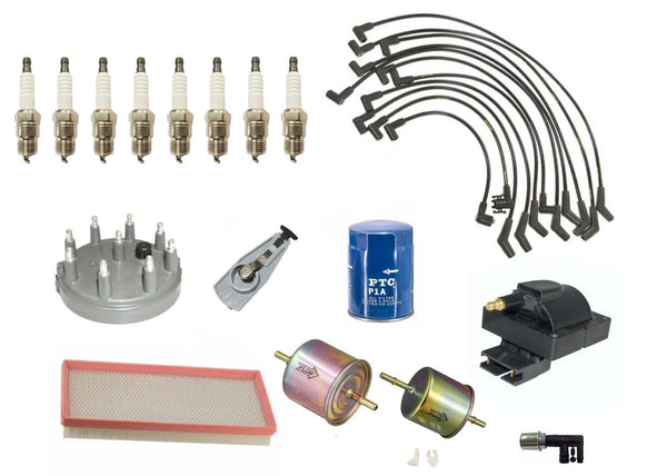 Wires Coils Platinum Spark Plug Oil Air Filters For 1991-1996 Ford F250 7.5L