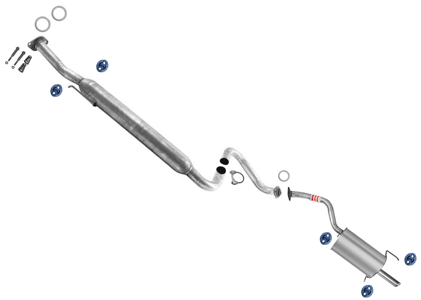 Resonator Pipe Axle Pipe Muffler Gaskets Bolts Hangers for Sentra 2007-2012 2.0L