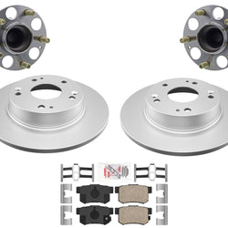 Rear Wheel Hub Bearing Coated Brake Rotors & Pads For Acura ILX 2013 2017 2018