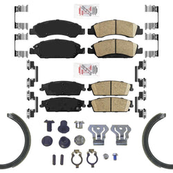 Front Rear Disc Brake Pads Parking Shoes For GMC Yukon 2009 2010 2011 2012 2013