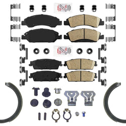 Front Rear Disc Brake Pads Parking Shoes For GMC Yukon 2009 2010 2011 2012 2013