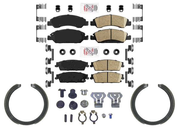 Front Rear Disc Brake Pads Parking Shoes For GMC Yukon 2009 2010 2011 2012 2013