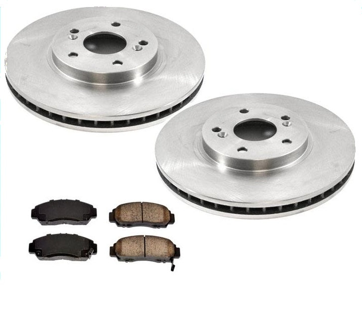 Front Disc Brake Rotors and Ceramic Brake Pads for Acura TSX 2004-2010