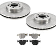 Rotores delanteros 100% nuevos con pastillas de freno delanteras de cerámica para BMW X5 2000-2006