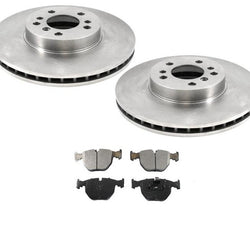 Rotores delanteros 100% nuevos con pastillas de freno delanteras de cerámica para BMW X5 2000-2006