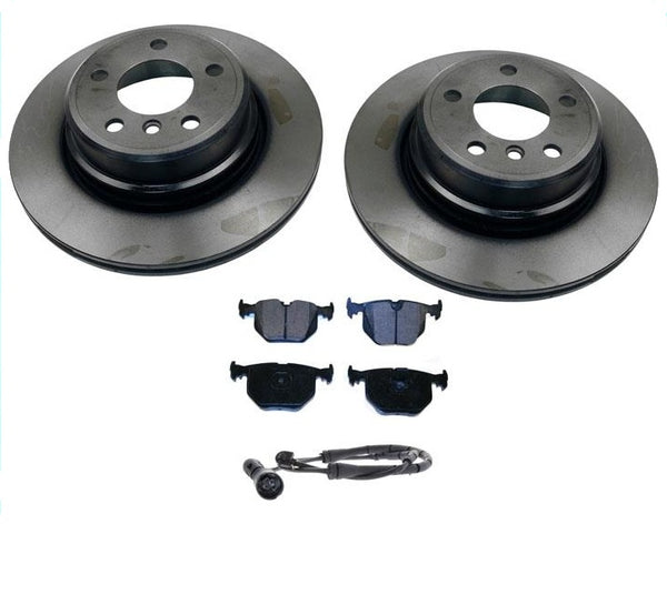 Fits 2002-2006 BMW X5 (2) Rear Brake Disc Rotors & Brake Ceramic Pads Sensor