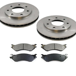 Fits 1997-2003 Ford F150 F250 front Disc Brake Rotor With Pads 7 Stud 4x4 Only