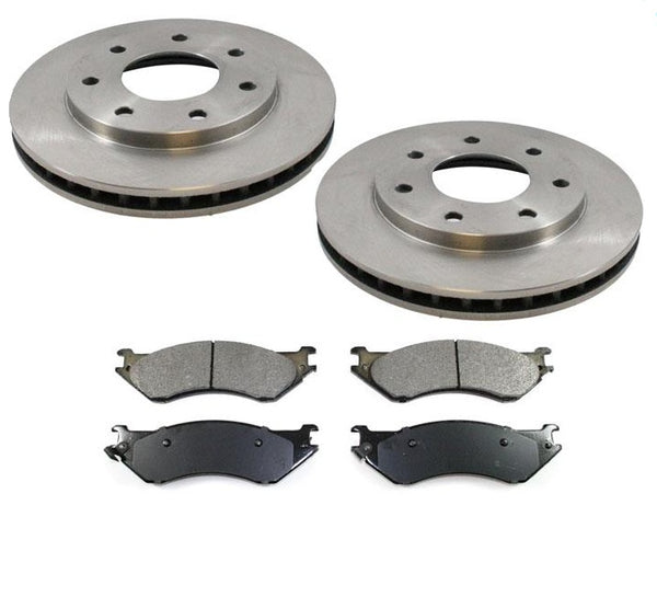 Fits 1997-2003 Ford F150 F250 front Disc Brake Rotor With Pads 7 Stud 4x4 Only