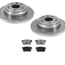 (2) New Rear Brake Rotors and Ceramic Brake Pads for Acura 3.5 RL 2002-2003