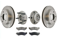 00 01 Ram Pick Up Rear Wheel Drive Ft Rotors Ceramic Pads Hub & Bearings 5Pc Kit