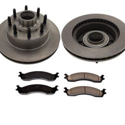 Front Brake Disc Rotors & Pads For 1995-2007 Ford Econoline E250 4 Wheel ABS