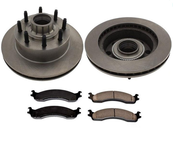 Front Brake Disc Rotors & Pads For 1995-2007 Ford Econoline E250 4 Wheel ABS