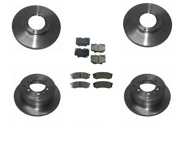 Front & Rear Brake Pads Rotors for Toyota Land Cruiser 93-97 & Lexus LX450 96-97