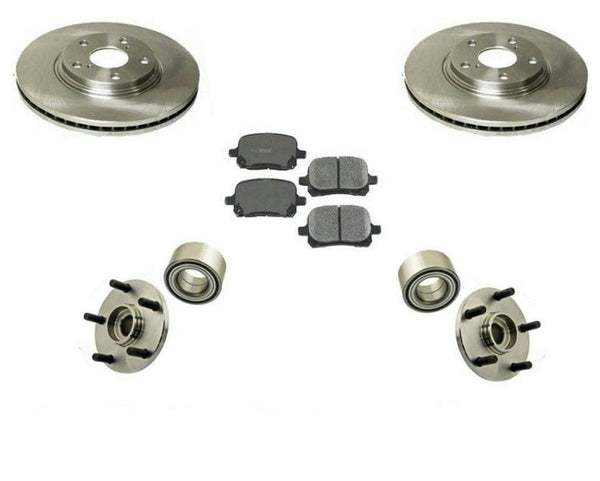 99-01 RX300 4x4 AWD Rotores de freno delantero Pastillas de cerámica Bujes y rodamientos delanteros Kit de 5 piezas