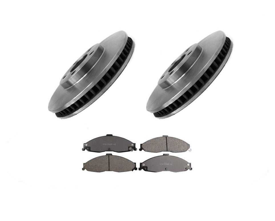 (2) Front Brake Rotors & Ceramic Brake Pads for 98-02 Firebird Camaro Z28