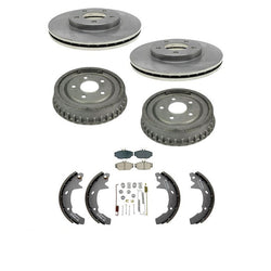 Frt & Rear Rotors & Pads Plus Drums & Shoes for 94-2000 Ford Taurus 4Dr Mercury