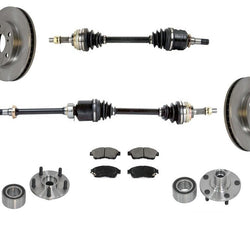 Front Axles Hub Bearings Brake Rotors & Brake Pads for Toyota Camry 2.2L 92-99
