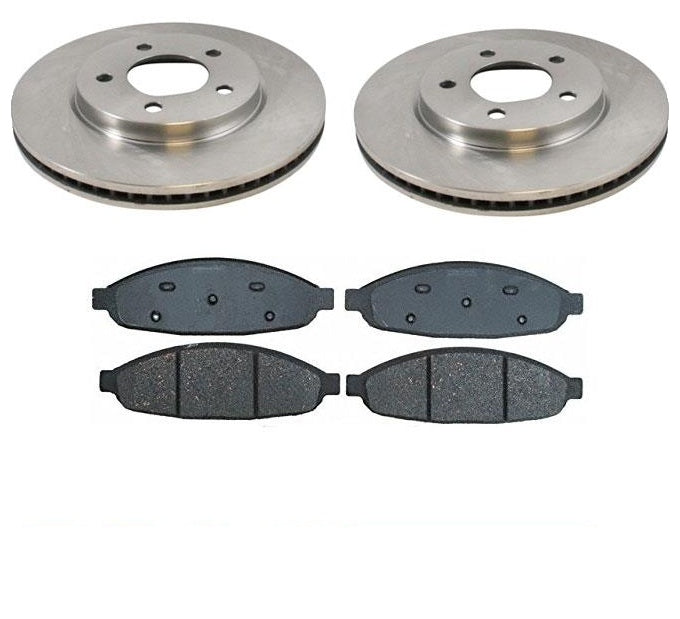 04-08 Pacifica (2) 53019 Front Disc Brake Rotor & Ceramic Front Brake Pads