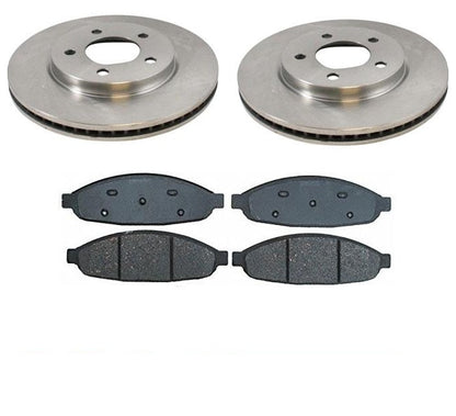 04-08 Pacifica (2) 53019 Front Disc Brake Rotor & Ceramic Front Brake Pads