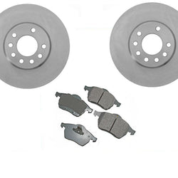 00-05 Saturn L100 L200 L300 Sedan Wagon (2) Front Brake Rotors & Ceramic Pads