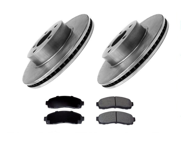 (2) Rotores de disco delantero 54097 con almohadillas delanteras de cerámica para Sport Trac 4x4 01-05
