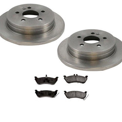 For 98-02 ML320 ML350 ML430 Mercedes (2) Rear Brake Rotors & Pads 3Pc 100% New
