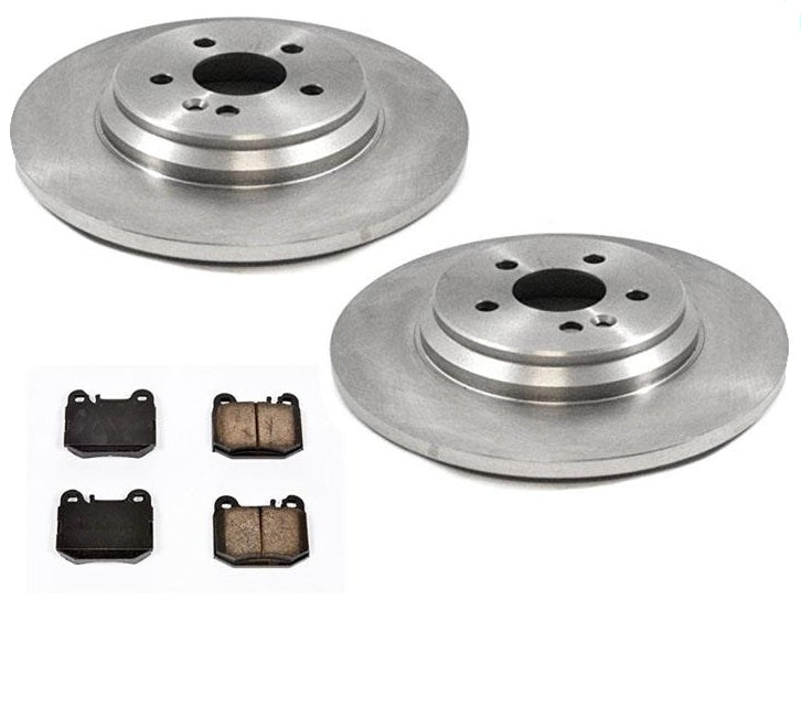 00-01 ML430 ML55 02-05 ML500 Mercedes (2) REAR Brake Rotors & Brake Pads