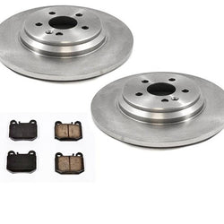 00-01 ML430 ML55 02-05 ML500 Mercedes (2) REAR Brake Rotors & Brake Pads