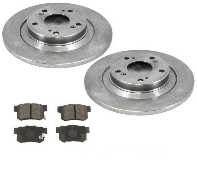 (2) Rear Disc Brake Rotors & Ceramic Pads For Honda S2000 2000 2002 2005 2009