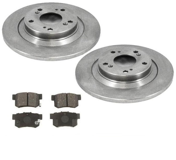 (2) Rear Disc Brake Rotors & Ceramic Pads For Honda S2000 2000 2002 2005 2009