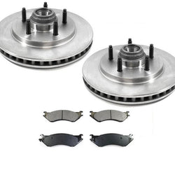 Front Brake Rotors Ceramic Pads for Ford Expedition 01-02 Rear Wheel Drive ONLY