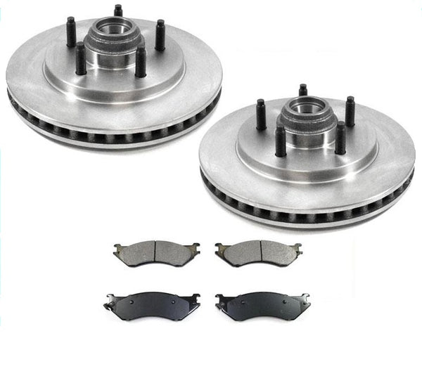 Front Brake Rotors Ceramic Pads for Ford Expedition 01-02 Rear Wheel Drive ONLY