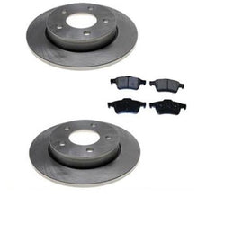 2004-2005 Mazda 3 2.0L Rotores de freno trasero izquierdo y derecho y pastillas de cerámica