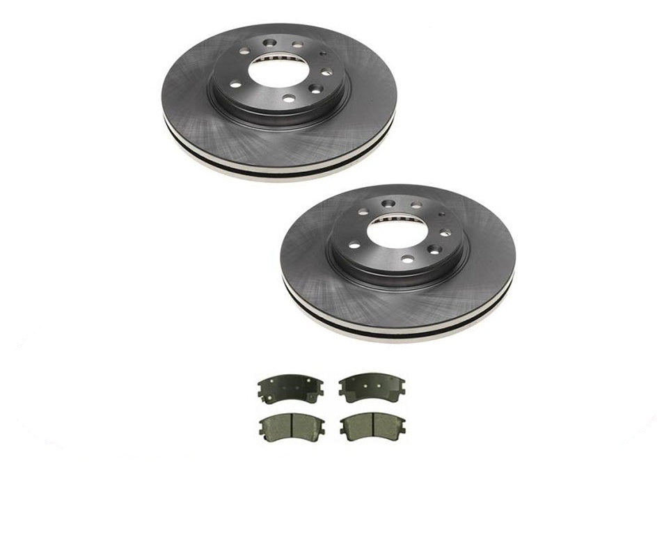 (2) Front Disc Brake Rotor & Ceramic Brake Disc Pads for 03-05 Mazda 6