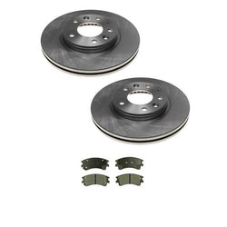 (2) Rotor de freno de disco delantero y pastillas de disco de freno de cerámica para Mazda 6 03-05