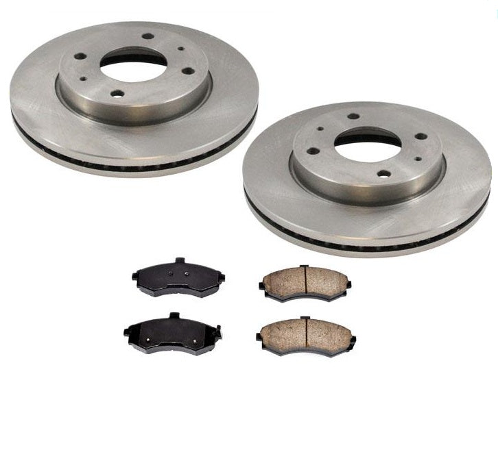 Coated Front Disc Brake Rotors and Brake Pads for Hyundai Elantra 1999-2006