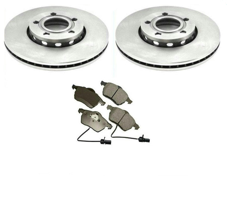 02-05 Audi A4 1.8 Base Front Wheel Drive Front 288mm Brake Rotors & Ceramic Pads
