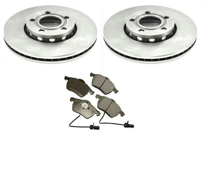 02-05 Audi A4 1.8 Base Front Wheel Drive Front 288mm Brake Rotors & Ceramic Pads