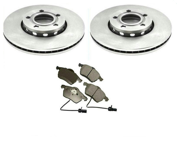 02-05 Audi A4 1.8 Base Front Wheel Drive Front 288mm Brake Rotors & Ceramic Pads