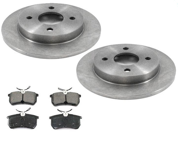 Juego de rotores de disco de freno trasero y pastillas de cerámica para Ford Focus 2001-2007