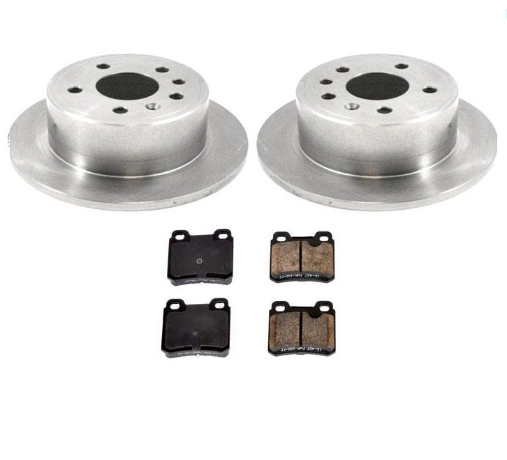 Rear Disc Brake Rotors & Ceramic Brake Pads 3pc for Saab 900 & Turbo 1994-1996