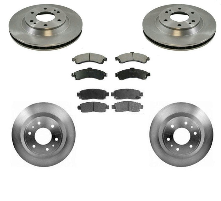 Frt & Rr Rotors & Ceramic Pads With Base 113 Inch W/B Fits 2002-2005 GMC Envoy